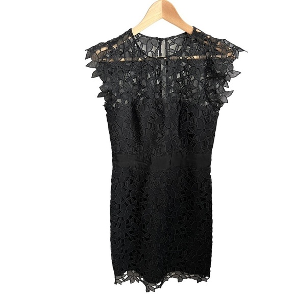 Nwt Milly Leila Floral Lace Illusion Dress Size 4 - Picture 3 of 10